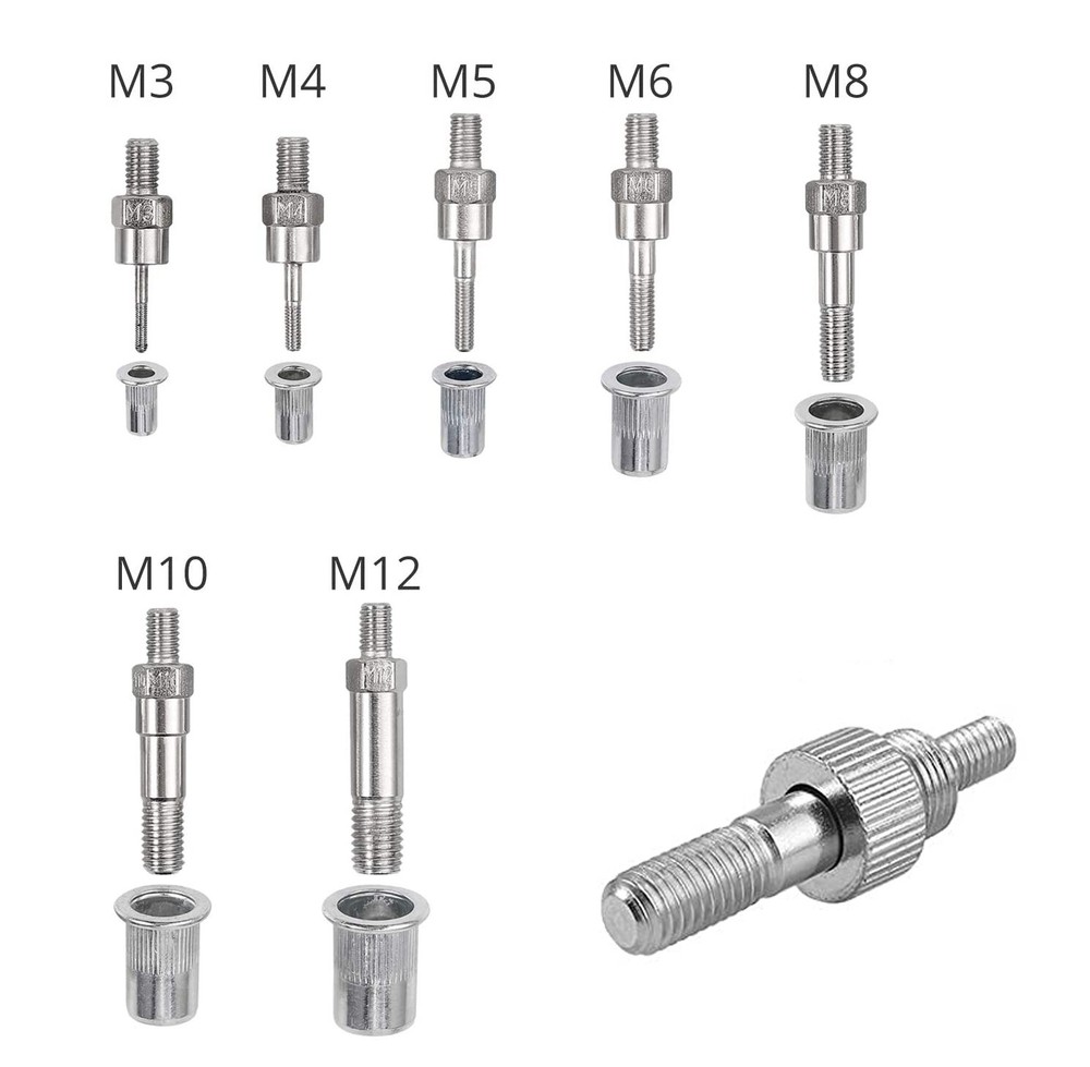 110Pcs Threaded Nut Rivet Gun M3-M12 Insert Tool Riveter Rivnut Nutsert Riveting