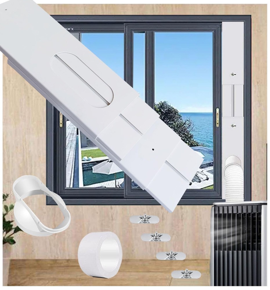 Portable Conditioner Window Seal Kit with Coupler,Adjustable Vertical/Horizon...