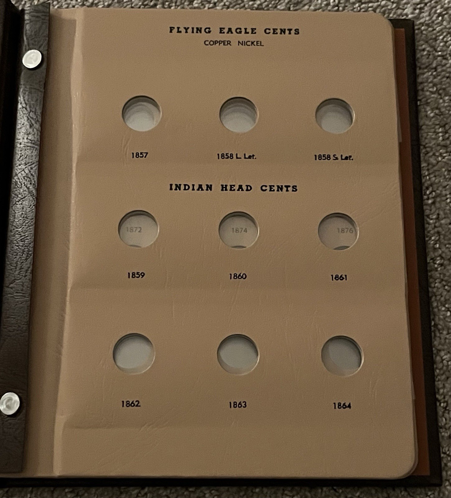 DANSCO COIN ALBUM #7101 FLYING EAGLE AND INDIAN HEAD CENTS 1857-1909