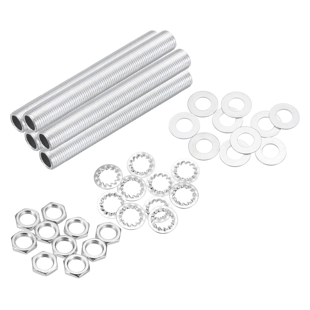 35Pcs 3" Lamp Pipe Kit with Nuts Washers 1/8IP Thread Fasteners Assortment