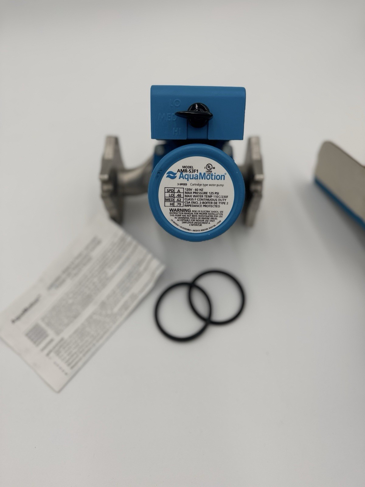 AquaMotion AMR-S3F1 Circulator Pump with Three Speed - Stainless Steel