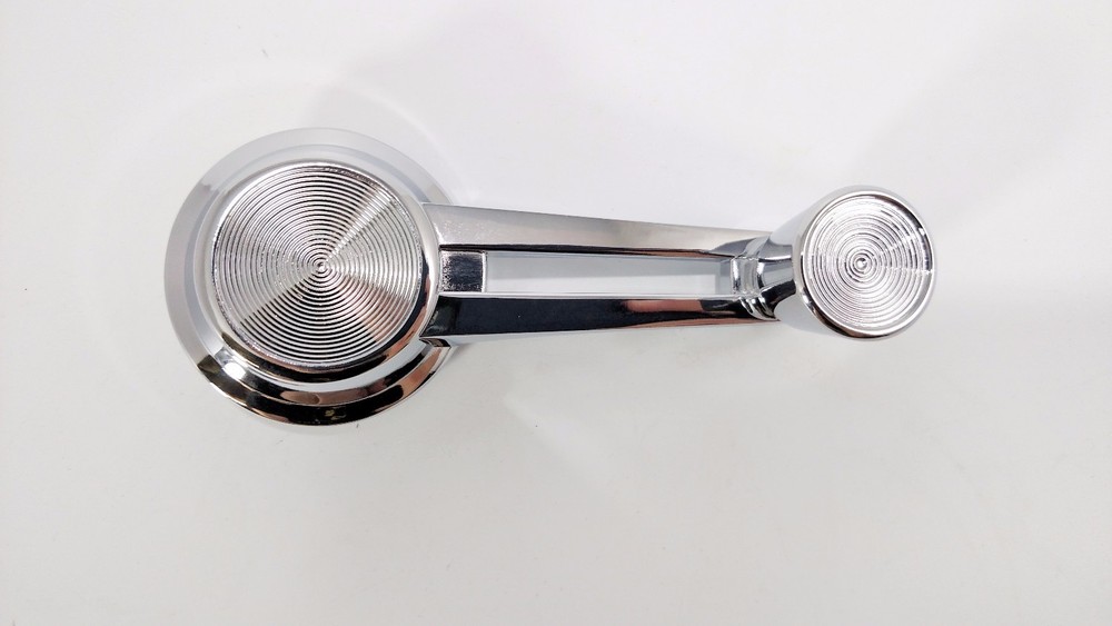 Pair 1961-66 Chevy Chrome Door Window Crank Handles Double Arm Chrome Knobs