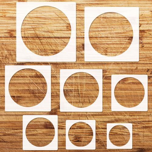 8PCS Large Circle Stencil, Large to Small Different Sizes Circle Templates for