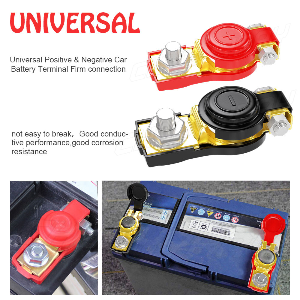Replace Car Battery Terminal Clamp Clip Connector Adjustable Positive Negative