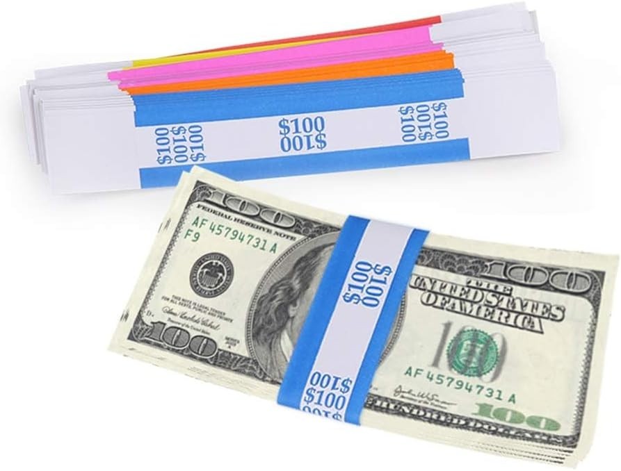 Complete 250 Assorted Money Bill Wrappers - Secure & Efficient Cash Management