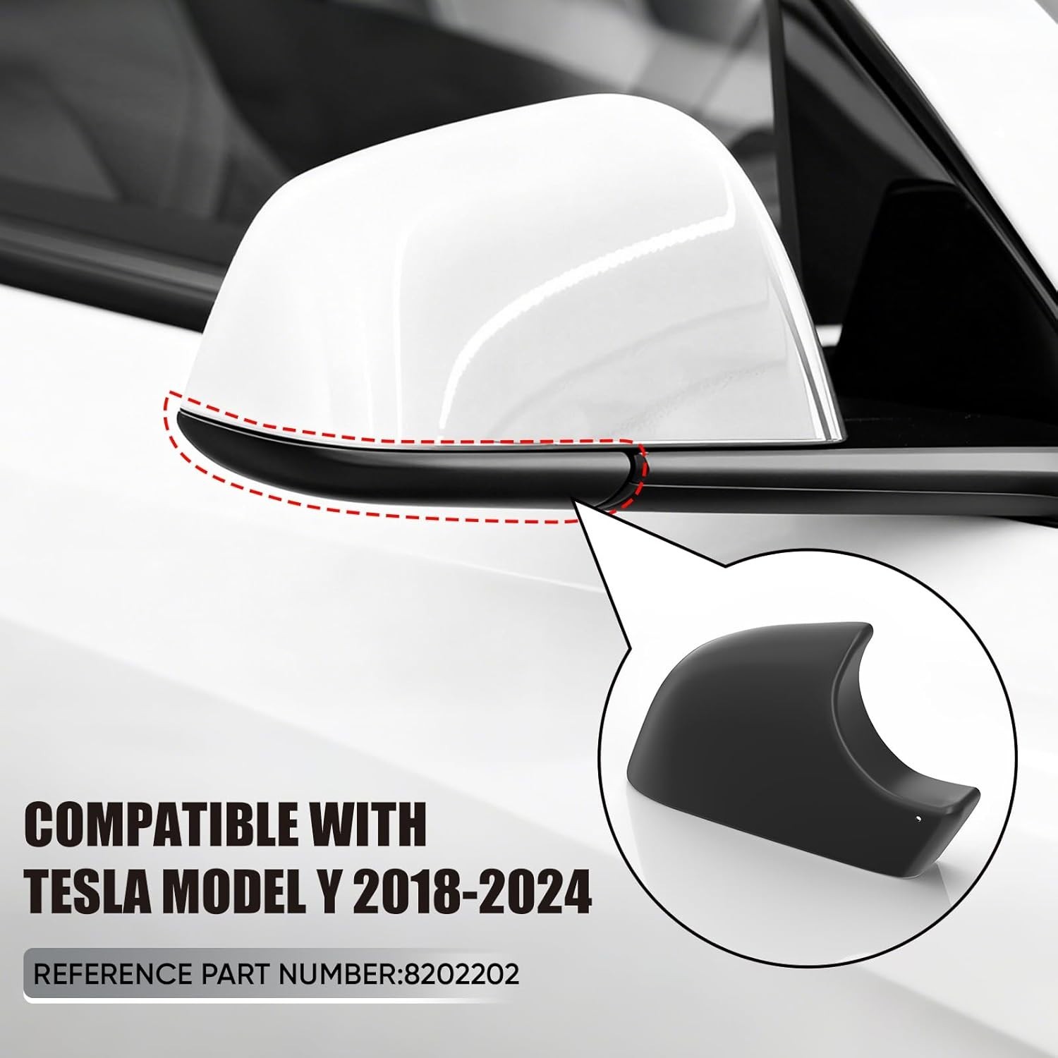 Tesla Model Y Right Mirror Bottom Cover Passenger Side Rearview Lower Base Trim