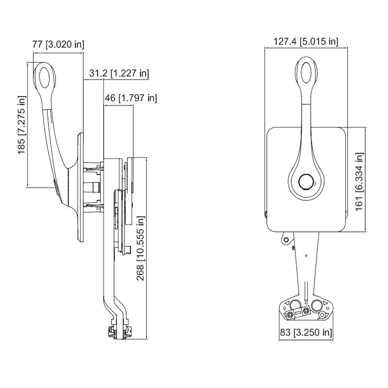 Ultraflex B400 Single Lever Bulkhead Control For Boat Engine