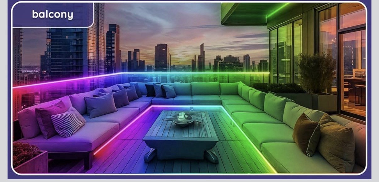 Outdoor Waterproof Multicolor LED Light Strip IP68 App & Remote Control Adhesive