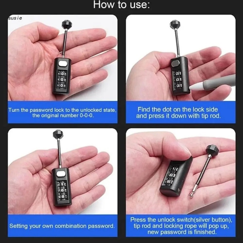 Mini Lock Resettable Coded Lock Backpack Lock Luggage Padlock Dormitory