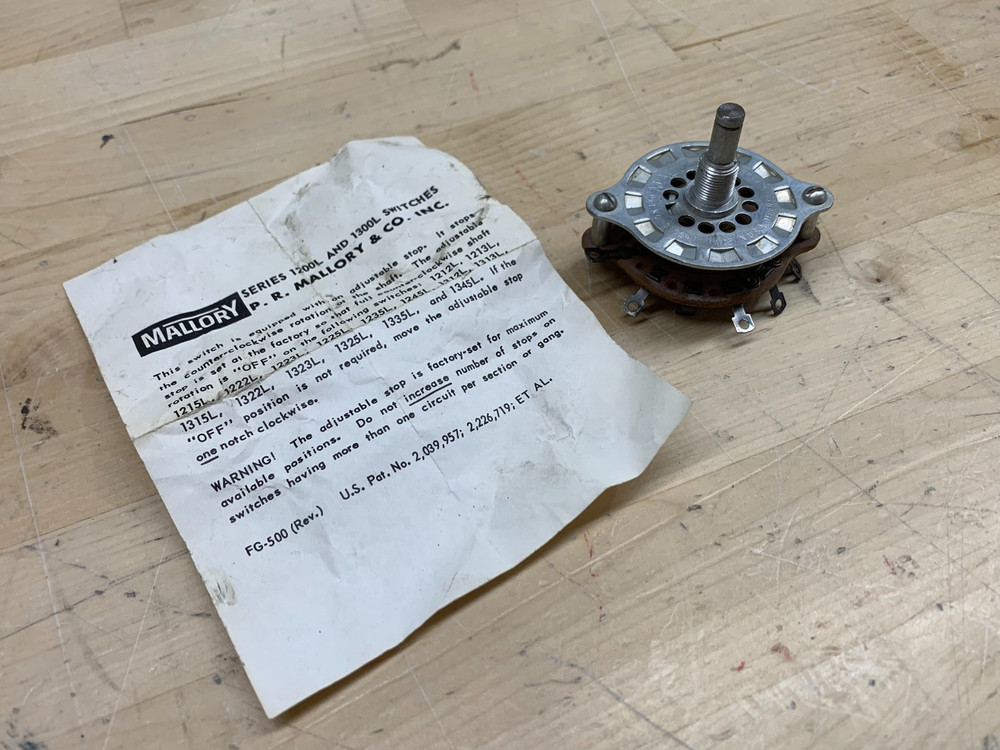 Mallory 1311L Rotary Switch Selector 2 Pole 11 Throw 2P11T