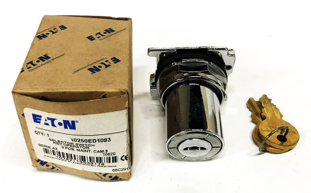 Eaton 3-Position Key Operator  Selector Switch 10250ED1083 NOS