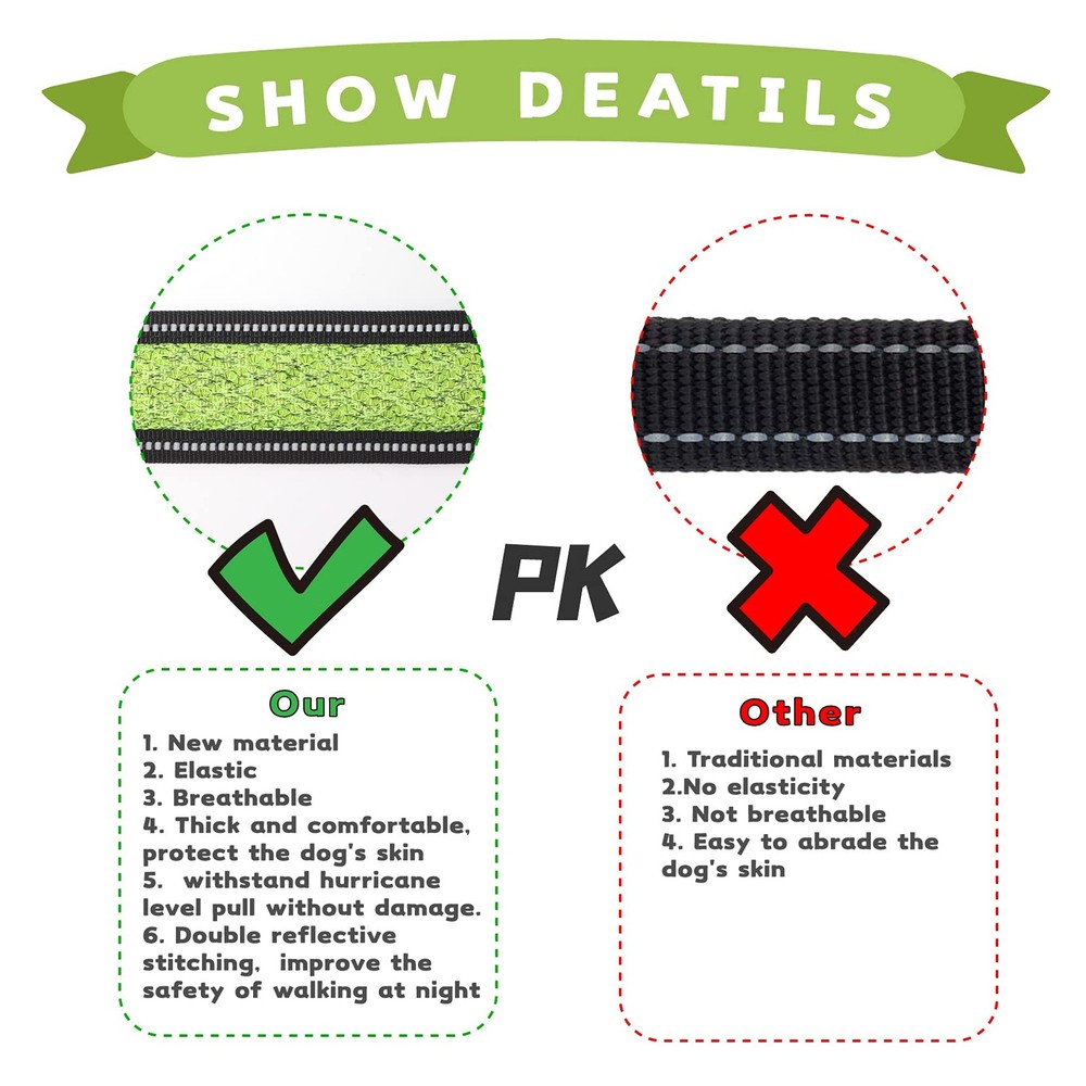 No Pull Dog Harness with Reflective Adjustable,Stops Pets from Pulling and Ch...
