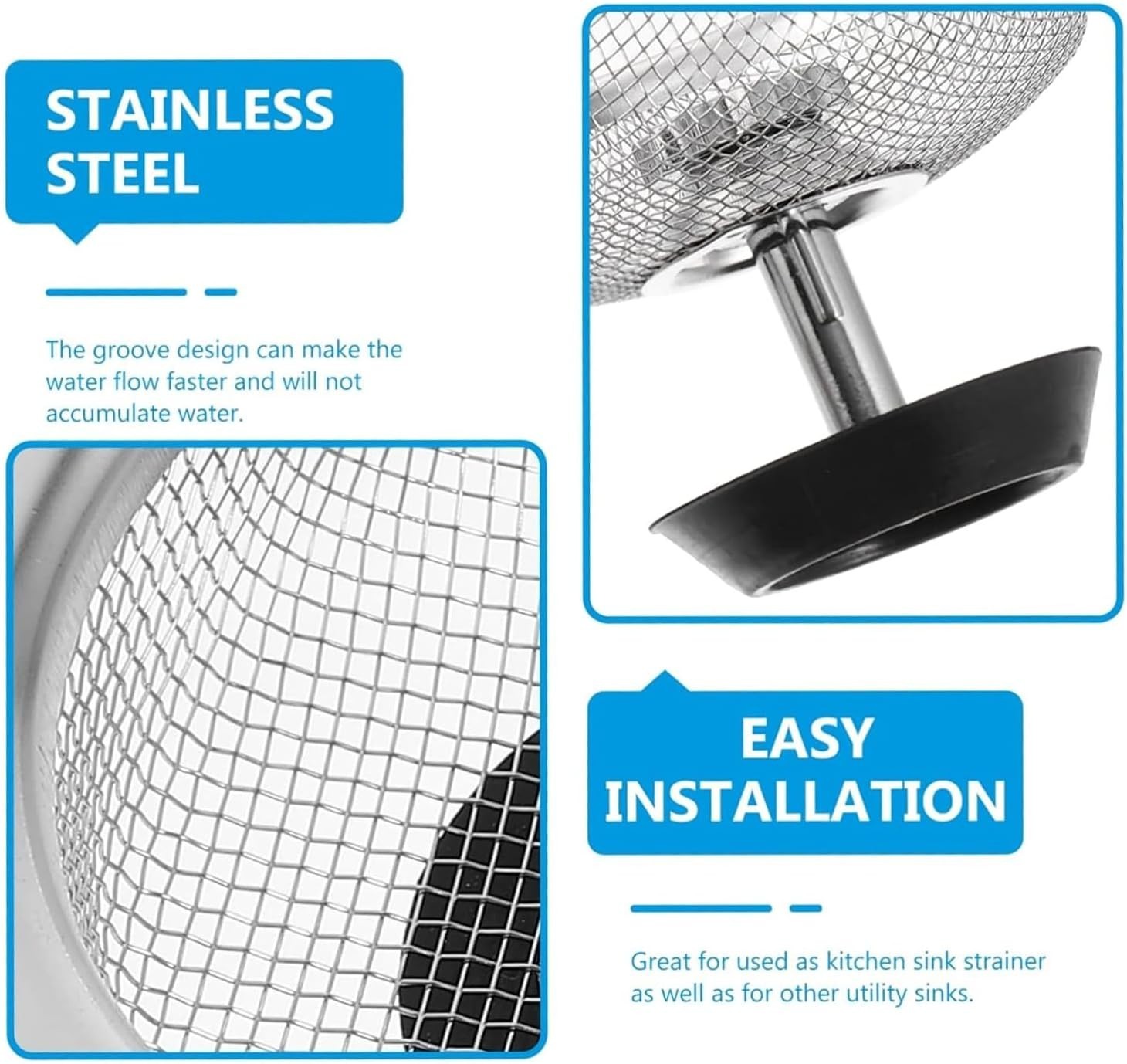2Pack Stainless Steel Kitchen Sink Strainers