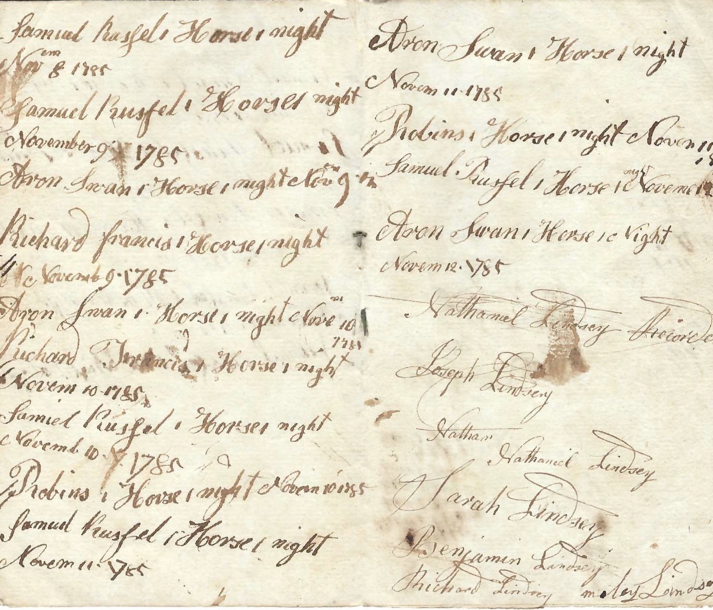 1788 Marblehead, MA, Livery Stable Journal, With Original Sloop Sketch, Maritime