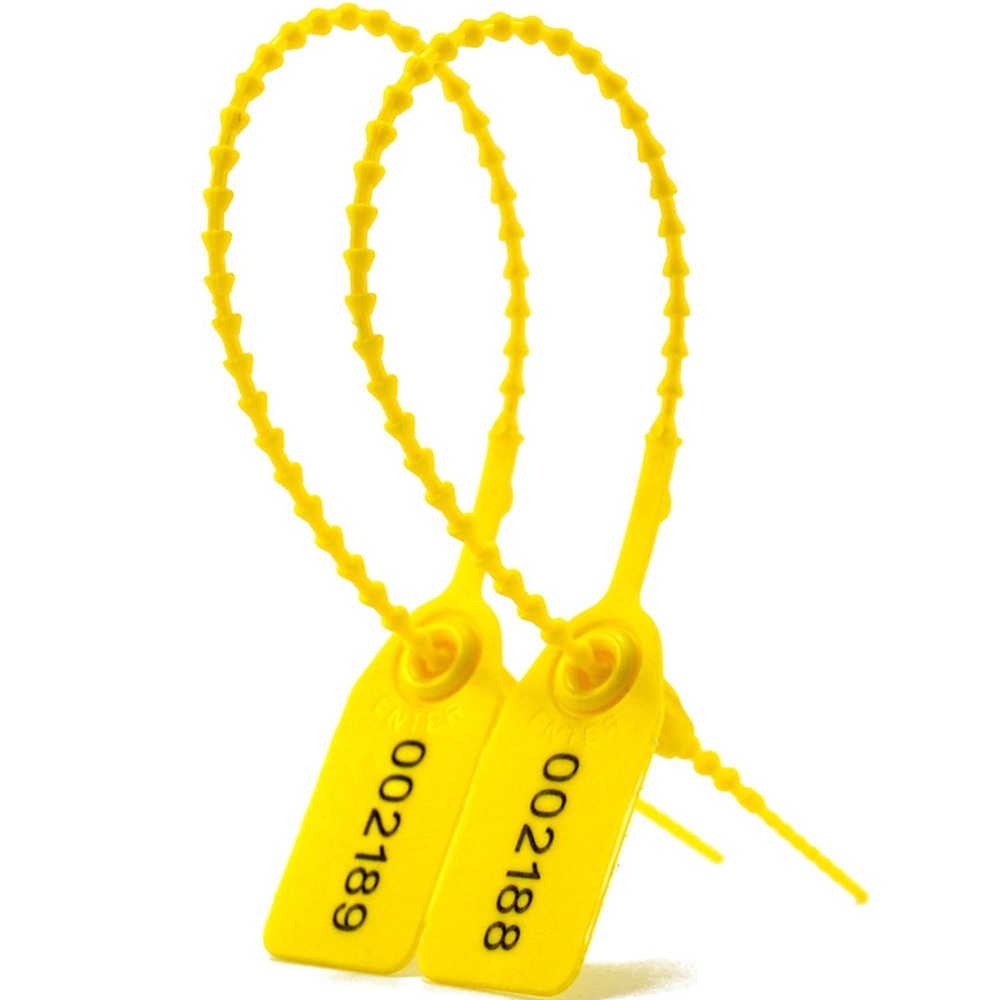 100 Plastic Tamper Seals, Zip Ties for Fire Extinguishers Pull Tite Security Tag
