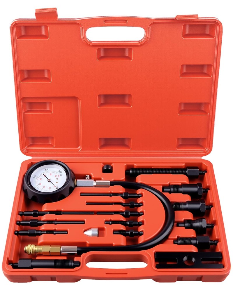 17 pc Diesel Engine Compression Tester Kit Tool Set Automotive Compressor
