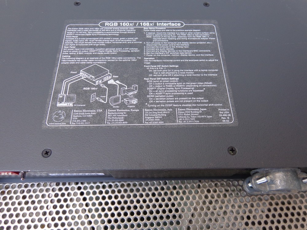 Extron RGB 160xi 168xi Interface Universal Video and Audio Interface with ADSP
