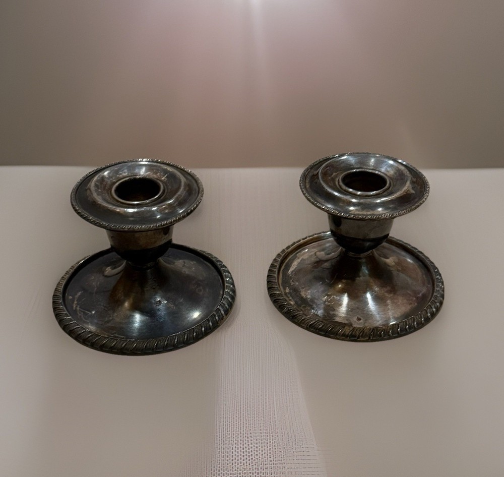 Vintage Benedict Proctor Silver Plated Candlesticks BP 2465 Candle Holders 1940s