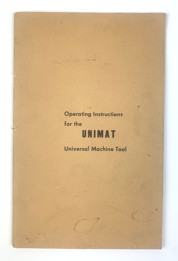 Original operating instruction Unimat universal machine tool (small book).
