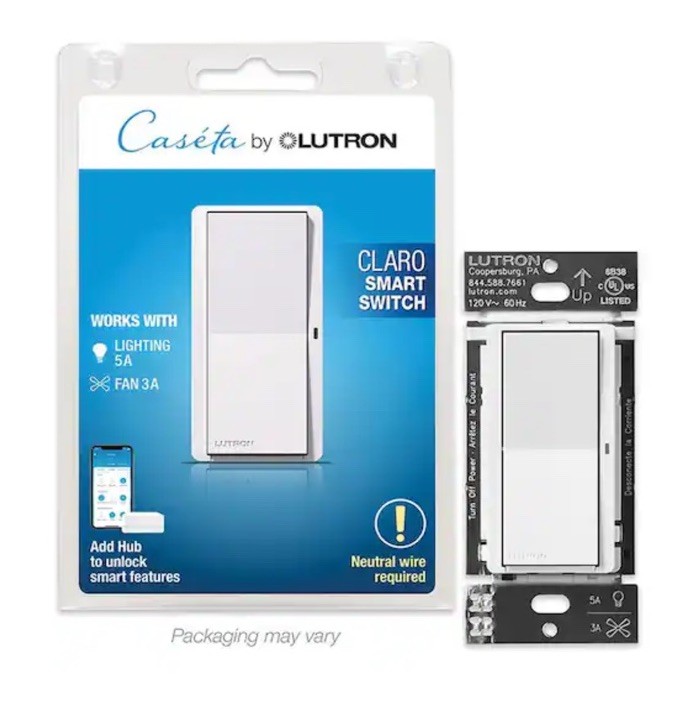 Lutron Caseta Claro Smart Switch - White