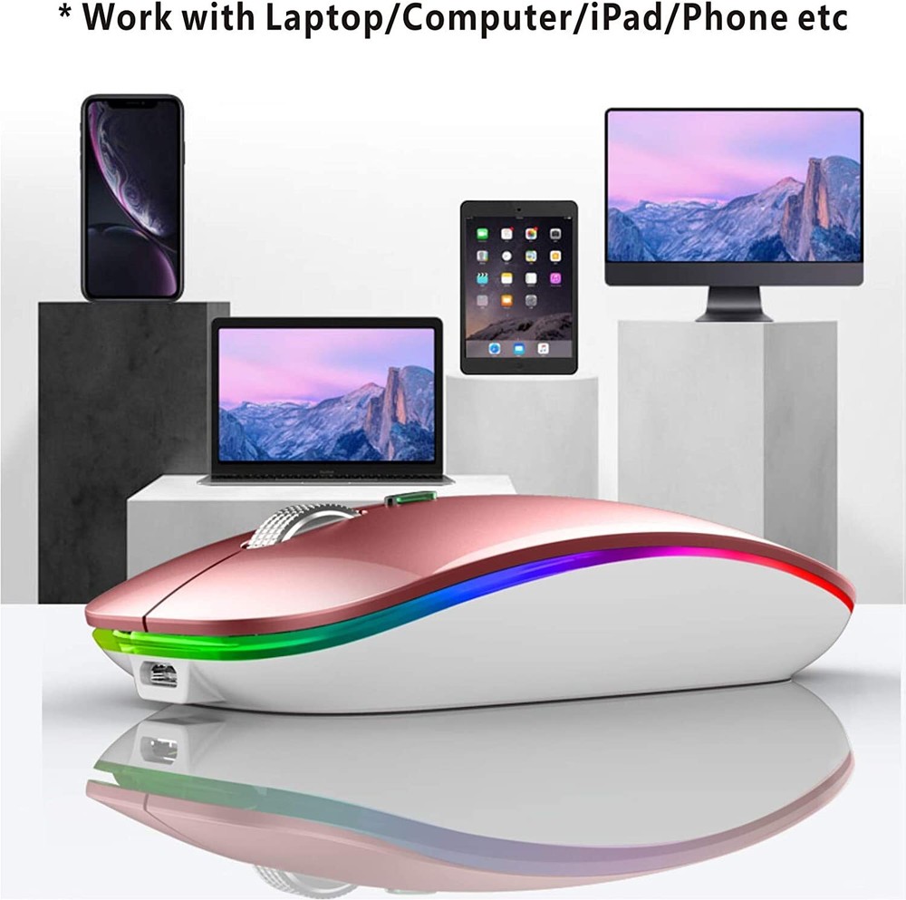 Wireless Mouse LED Rechargeable Mice