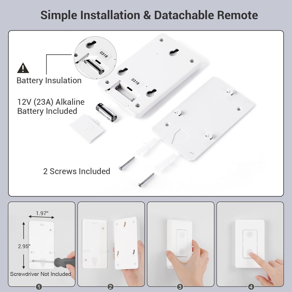 DEWENWILS Wireless Light Switch and Receiver Kit Remote Control Wall Switch