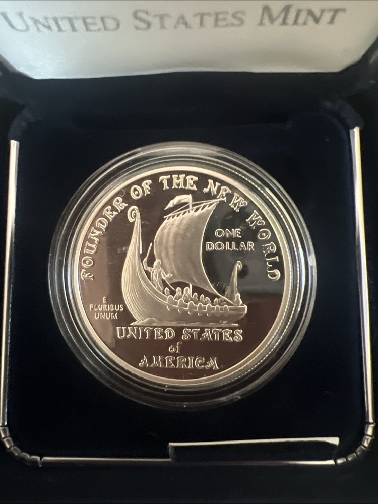 Leif Erickson Millennium Commemorative Proof Silver Dollar 2000