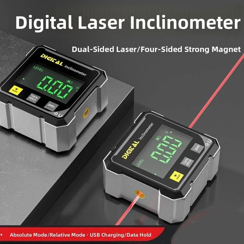 Digital Angle Finder with Electronic Laser 4-Side Magnetic Angle Gauge US