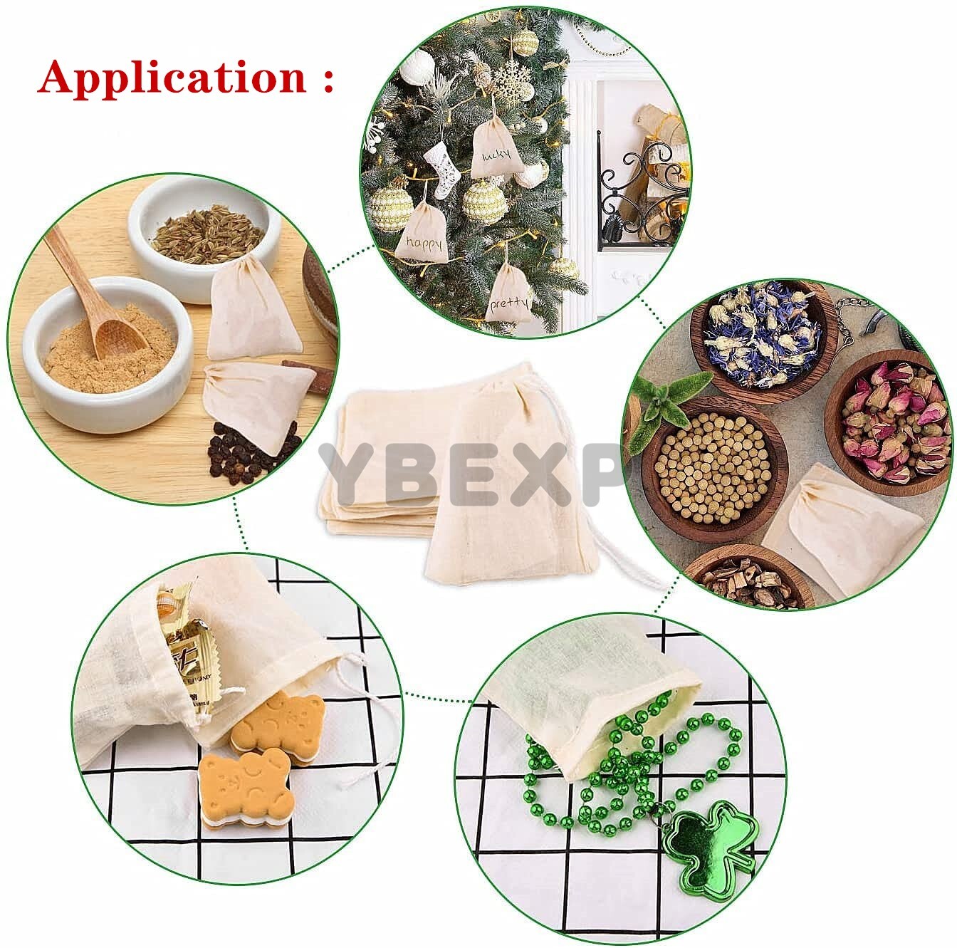 100/500/1000pcs Cotton Muslin Drawstring Bags For Craft,Gift,Soap,Herbs 3x4 4x6