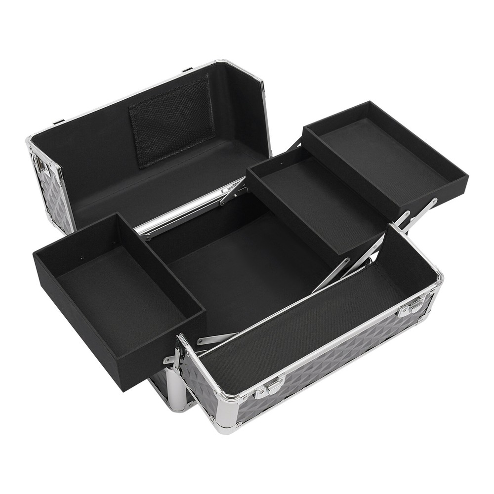 Professional Rolling Makeup Train Case, Multi-functional Cosmetic Trolley, Large