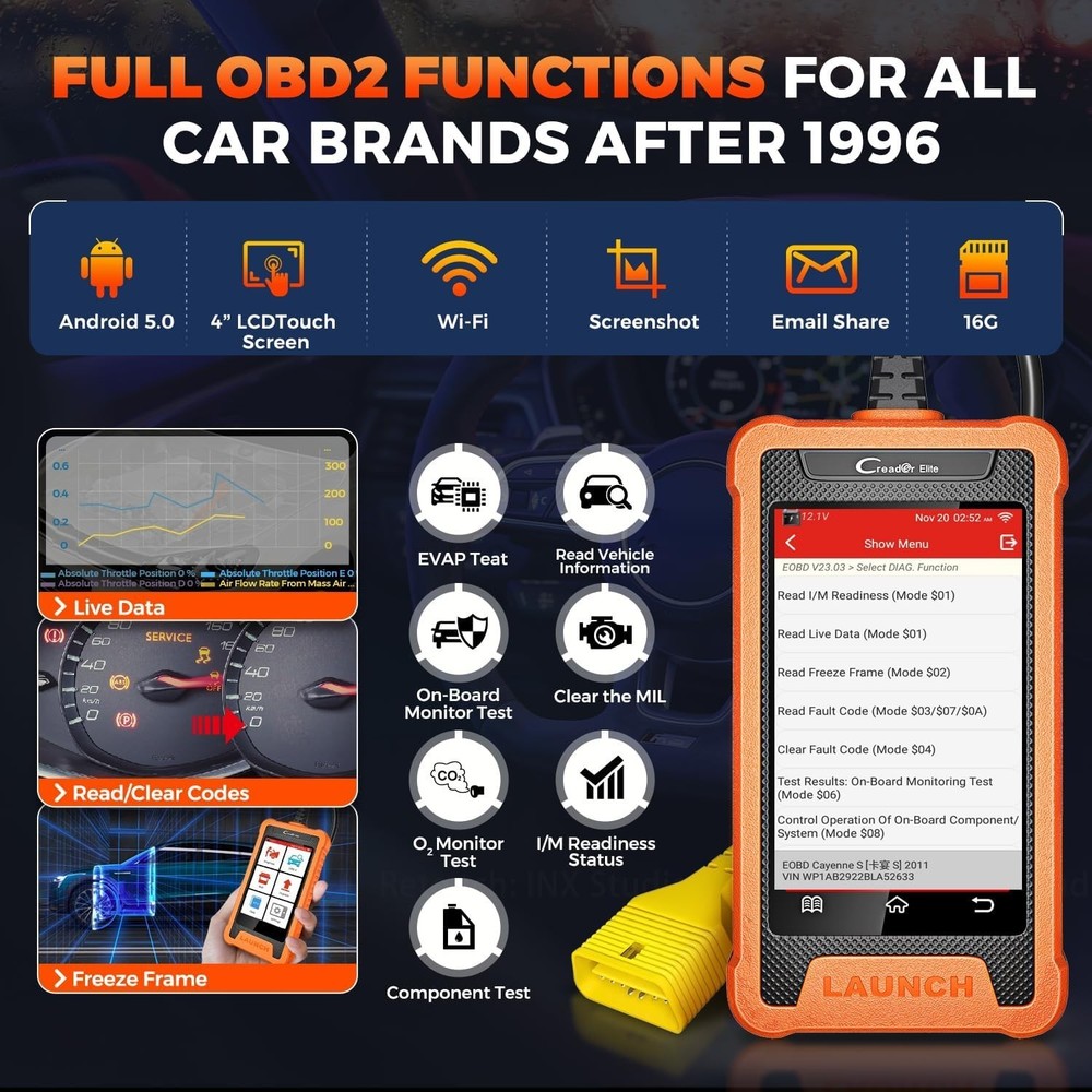 LAUNCH Creader ELITE JL DTC OBDII, Reset Code - Land Rover & Jaguar '96 ++ 🔥NEW