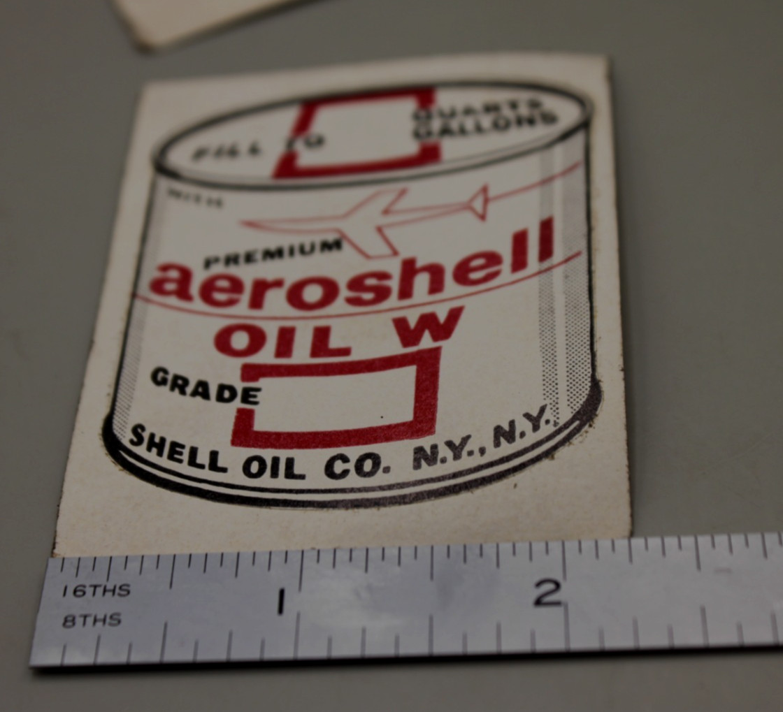 Vintage Aviation AeroShell Oil W Decals Stickers Lot of 2 Aero Shell