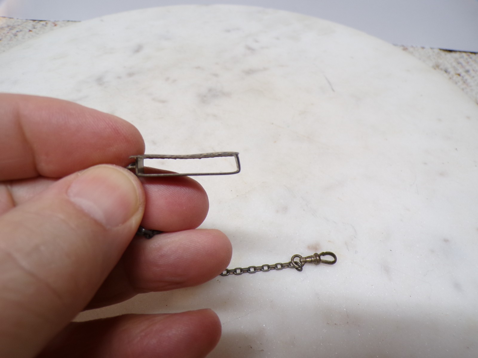 GLP George L Paine Co Sterling Beltogram Art Deco Belt Loop Chain