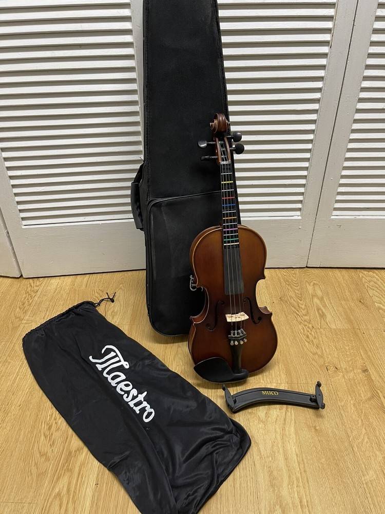 Maestro MAVK 44 4/4 4-String Satin Violin With Case *Needs Bow*