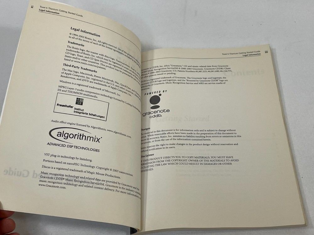 Vintage 2003 Toast 6 Titanium Adaptec CD-ROM Recording Software Mac OS Computer