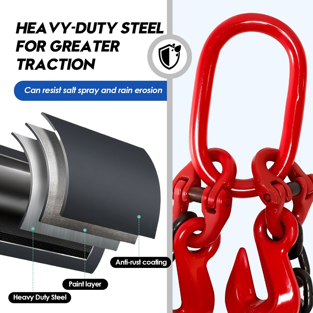 Shipping Container Loading Chain (1/2" x 5'),Container Chain Bridle Hooks G80..