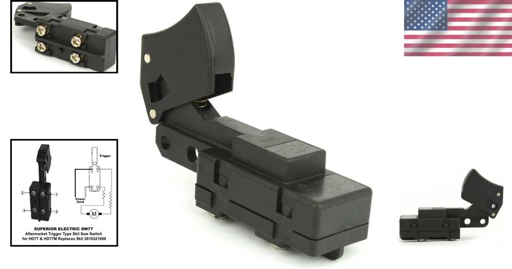 20 Amp On-Off Trigger Switch Replacement for Power Tools - Compatible with SKIL