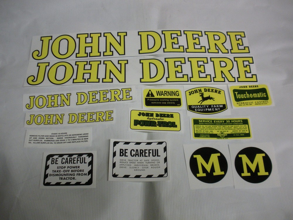 Tractor Decal Set  fits John Deere Model M