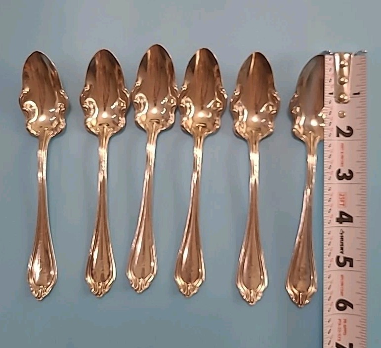Vintage Set Of 6 A.S. CO 6" Ornate Spoons With Monogram "B" Flatware Silverware