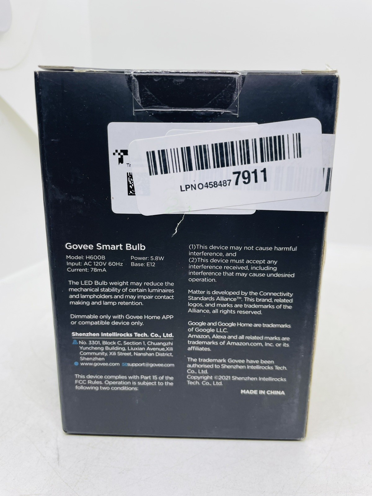 Govee H600B E12 Smart Bulbs 4 PACK - RGBWW Matter For Google Alexa Candelabra (j