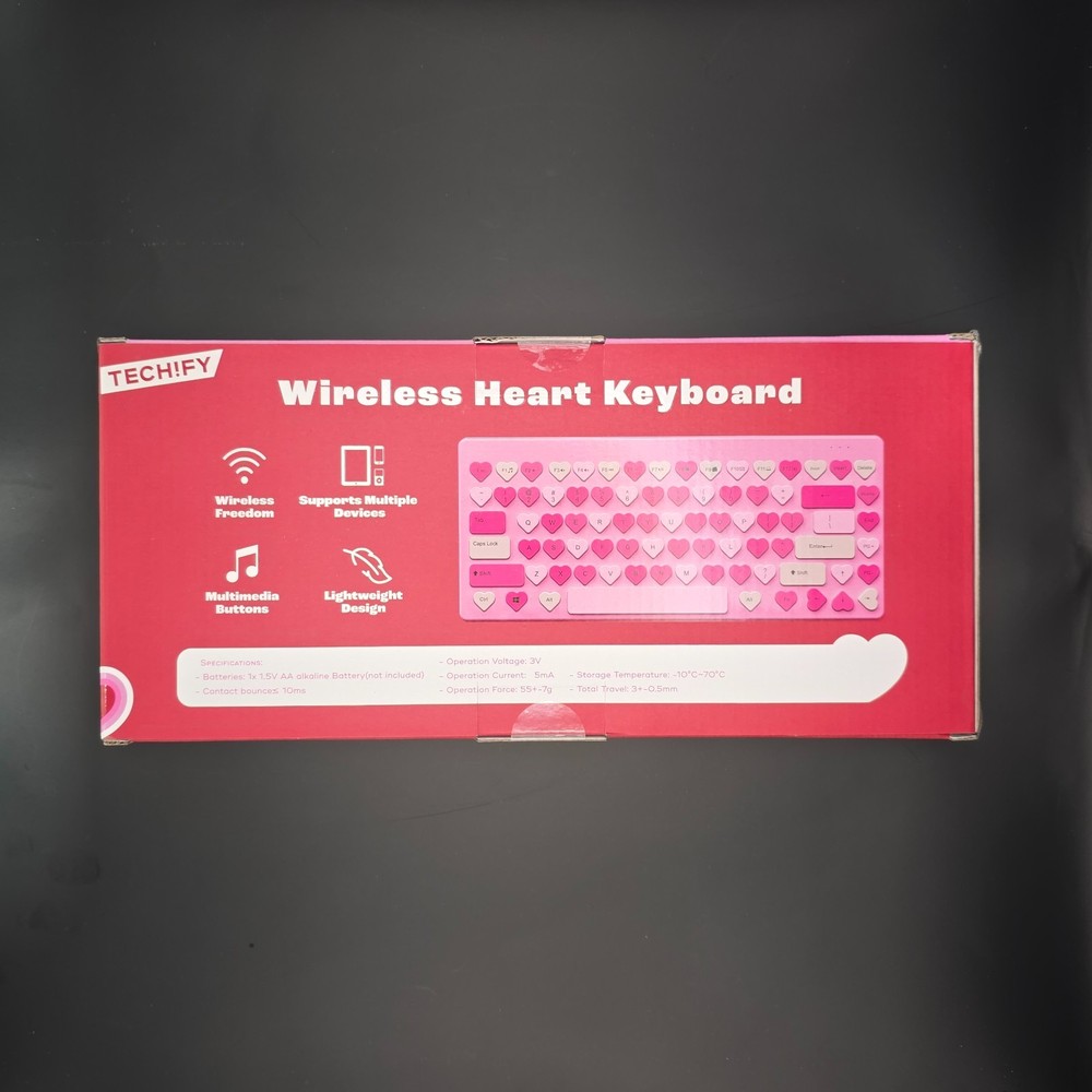Wireless Heart Keyboard - Pink