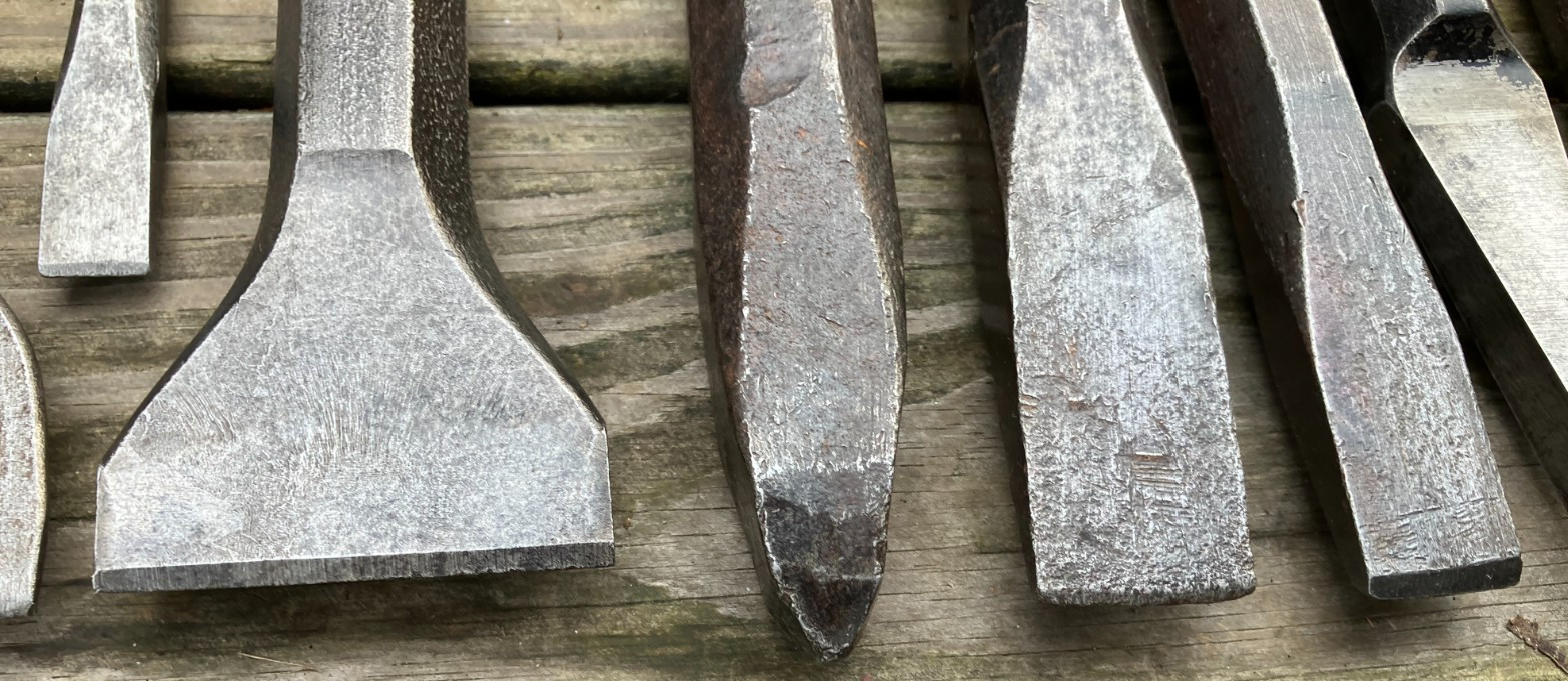 8 Good Vintage USA Stone Chisels