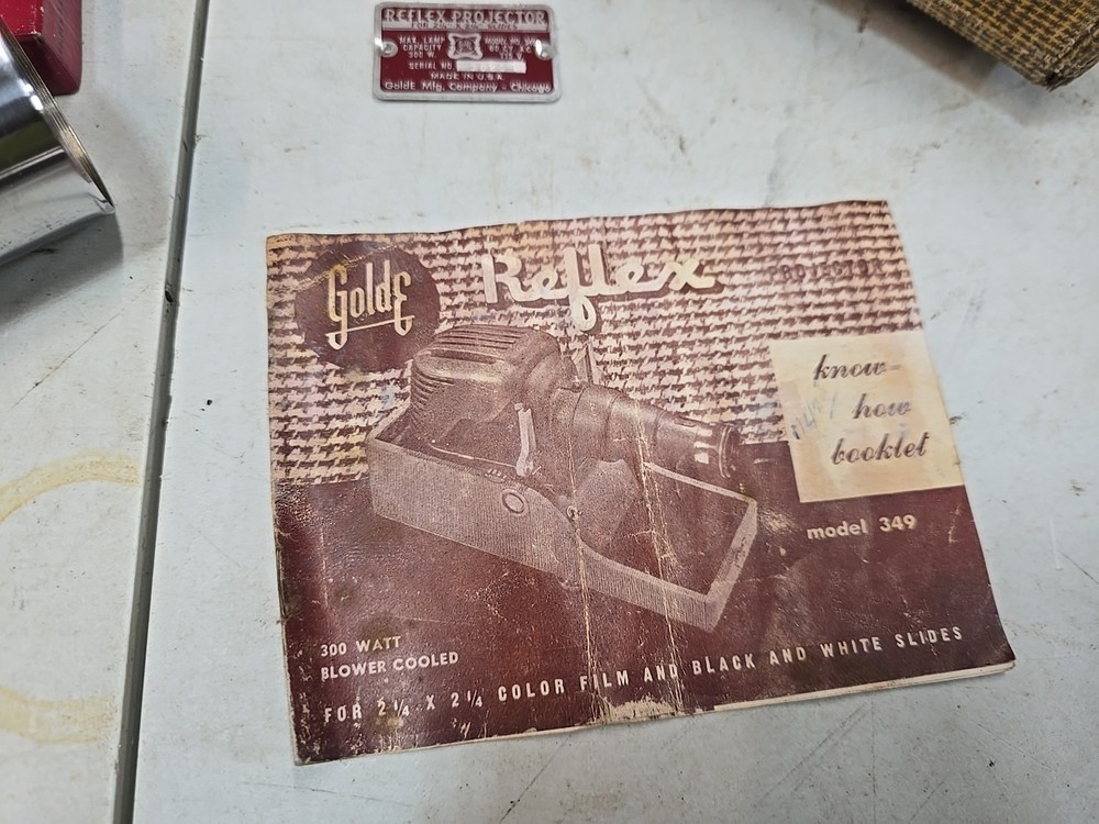 Reflex 349 Vintage Projector W/ Case Powers On Tested Works