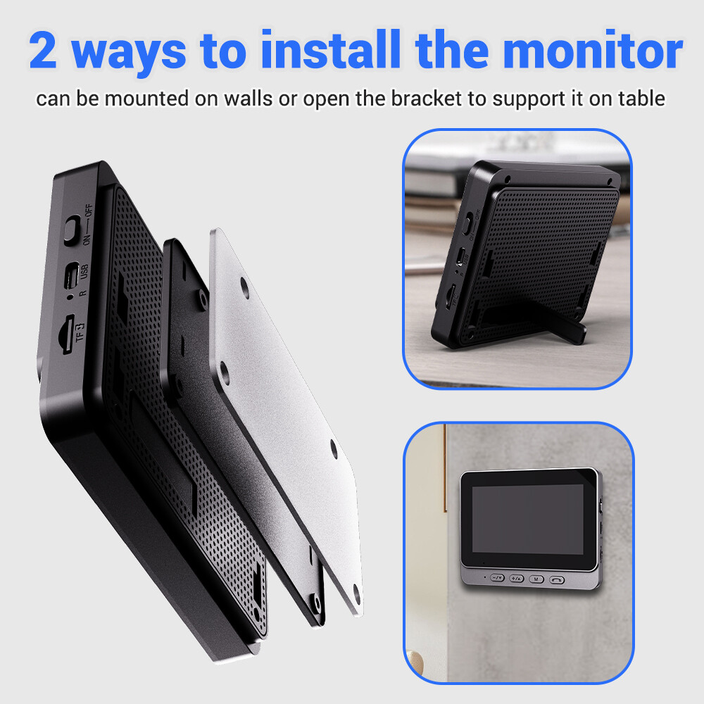 1080P 2.4G Wireless Smart Visual Intercom Video Doorbell Camera with IPS Screen