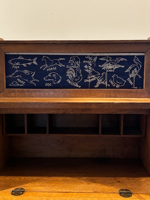Antique Scroll Top Childs Desk