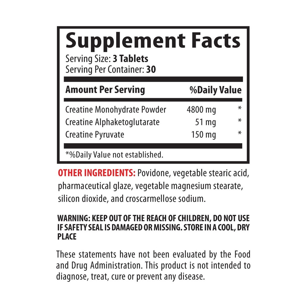 Muscle builder supplements - CREATINE TRI-PHASE - creatine pyruvate tablets 1B