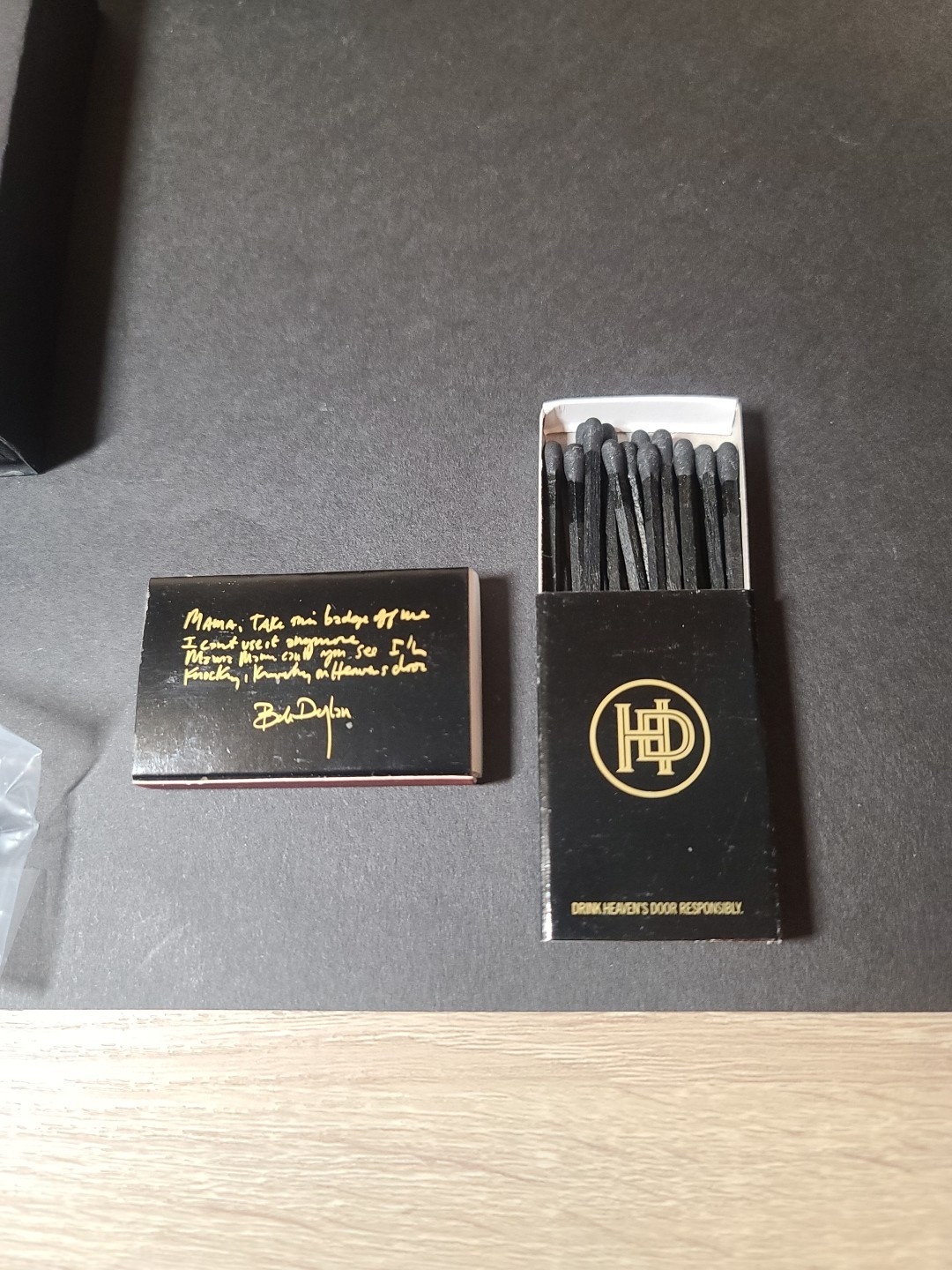 Bob Dylan HEAVEN'S DOOR! Cigar Cutter & Holder, Pins, Matches, & Whiskey Glass!