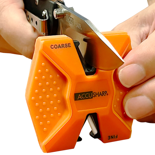 AccuSharp 2-Step Carbide Ceramic Knife Sharpener Orange Proper Angles Every Time