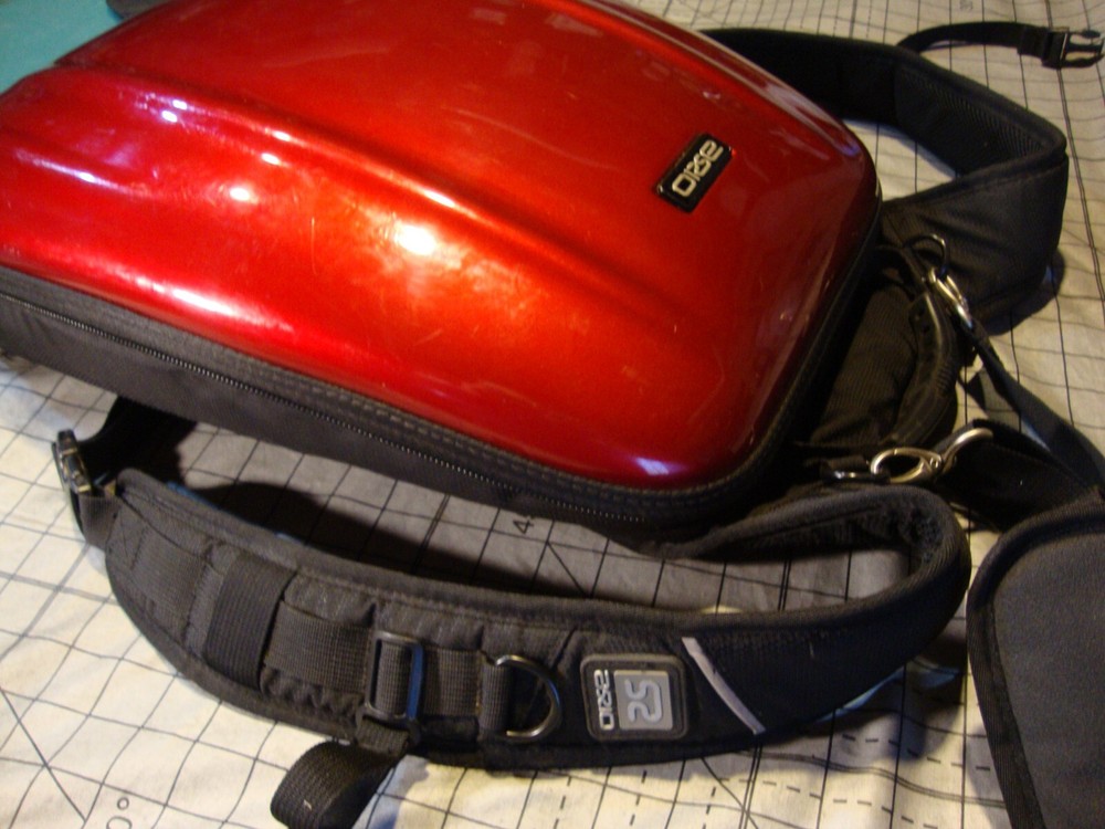 Axio Back Pack RED Hardshell Motorcycle / Bike Protective pack has top strap