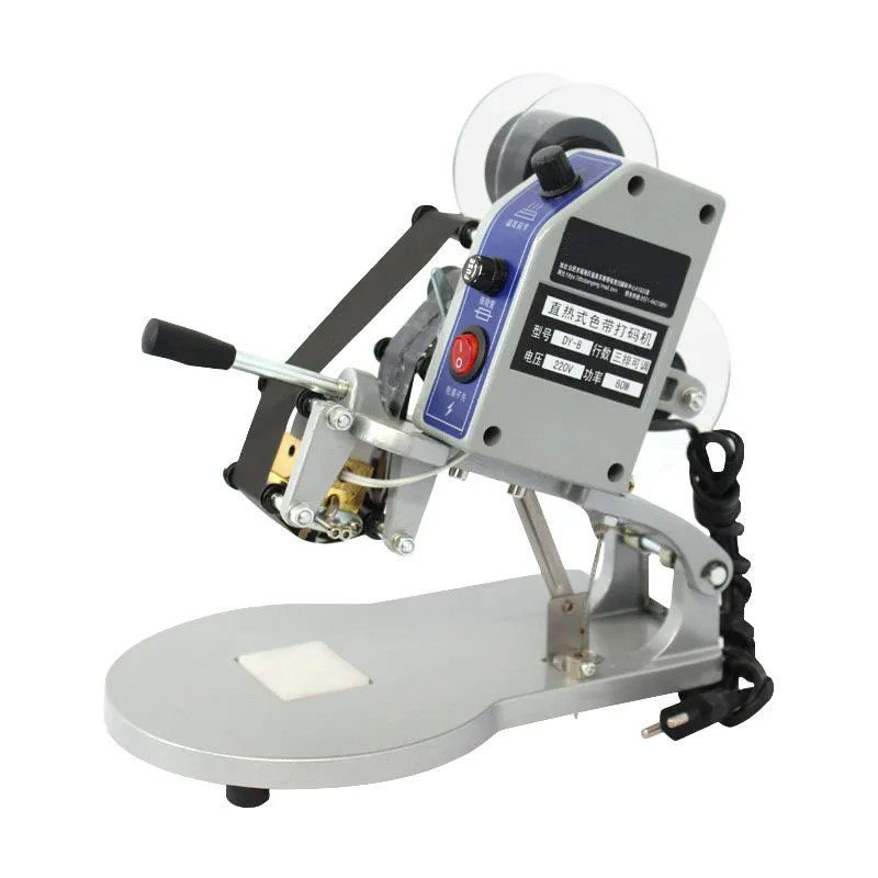 Manual portable date coding printer, hand pressed ribbon coding machine